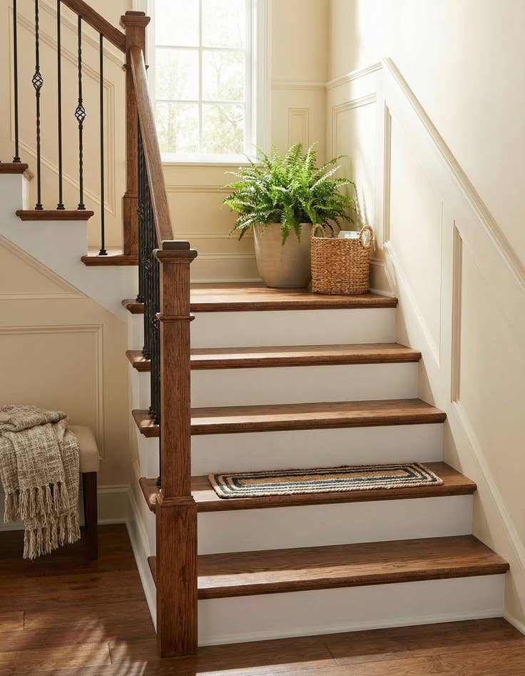 Detail image of 0' 9 x 2' 6  Hand Woven Braided Jute Stair Rug