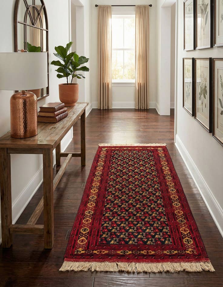 Detail image of 3' 5 x 6' 9  Hand Knotted Afghan Mouri Wool Rug