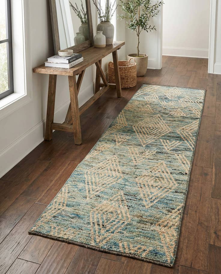 Detail image of 3' 4 x 10' 8 Hand Knotted Moroccan Wool Runner Rug
