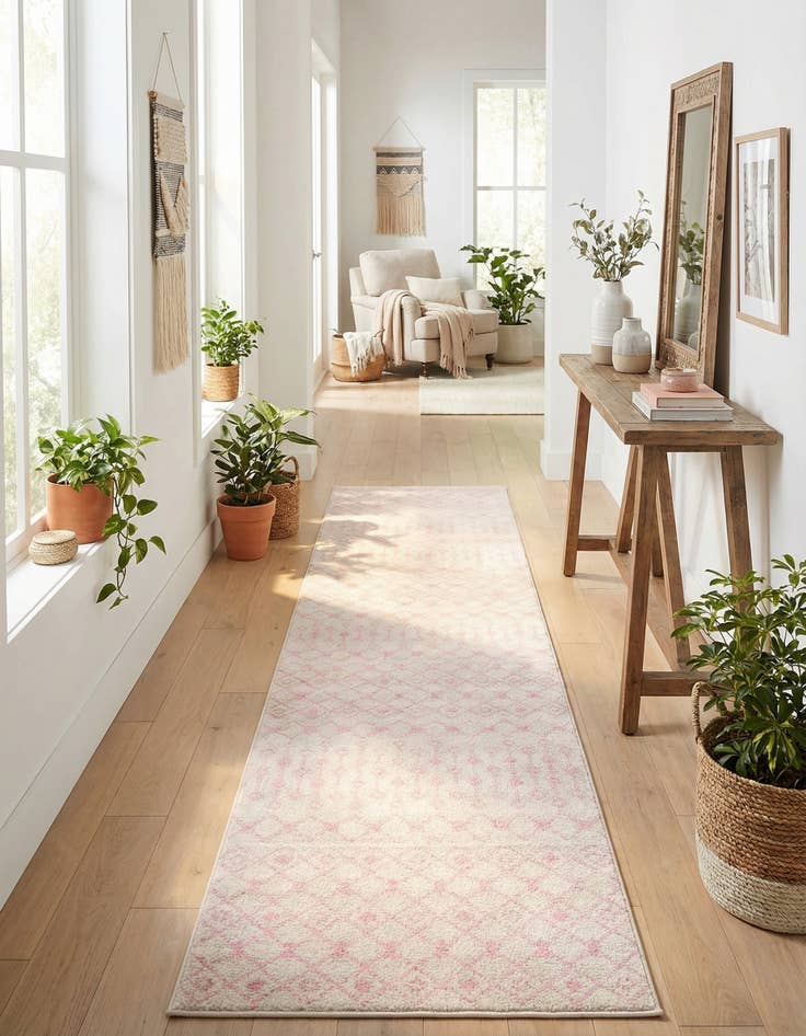 Detail image of 3' 3 x 16' 5 Moroccan Trellis Runner Rug