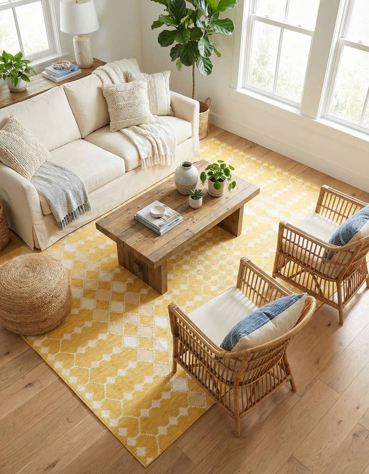 Detail image of 10' x 14'  Washable Trellis Indoor / Outdoor Rug