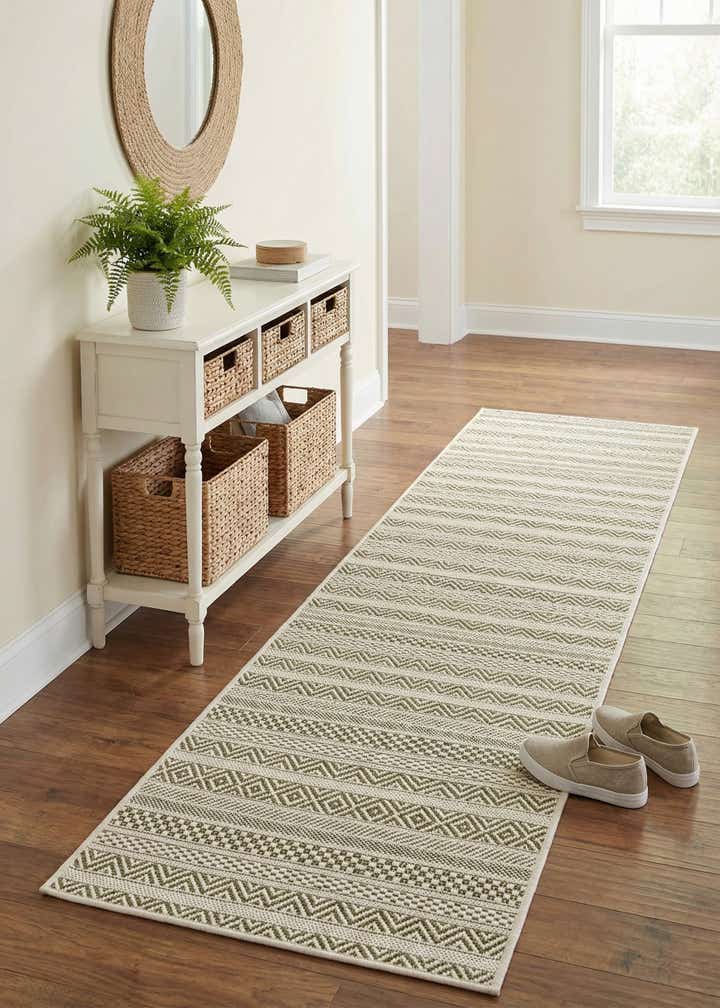 2' x 8' Easy-Clean Ribbon Indoor / Outdoor Runner Rug