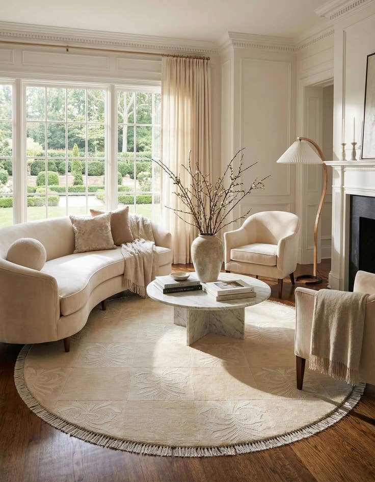 Detail image of 6' 6 x 6' 6  Hand Knotted Darya Wool Round Rug