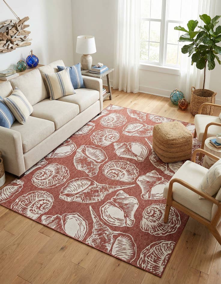 Detail image of  9' x 12'  Washable Coastal Indoor / Outdoor Rug