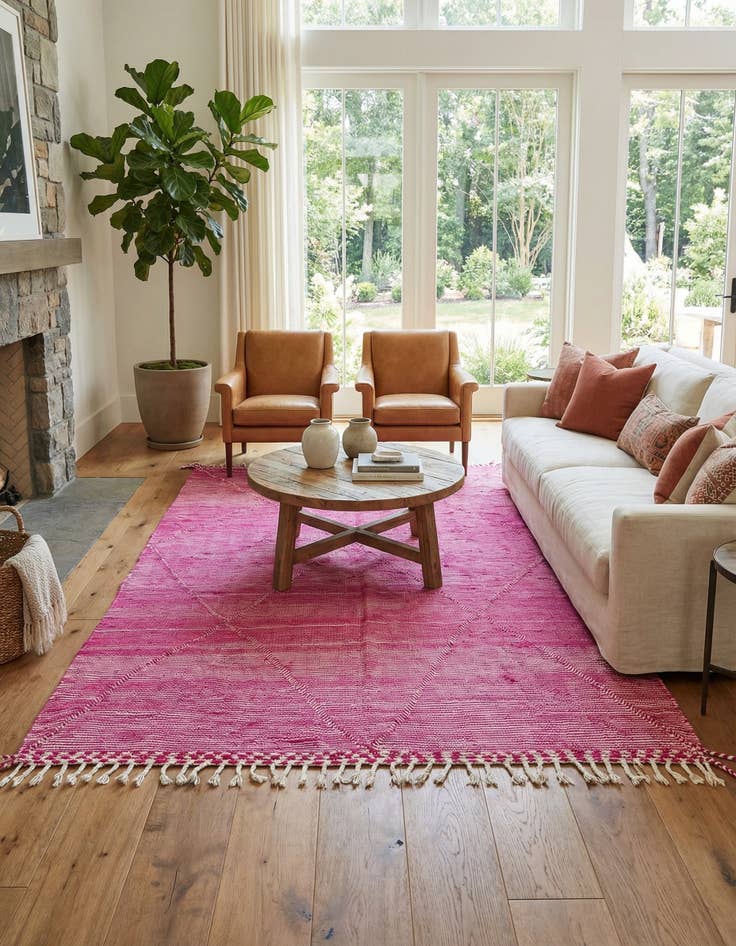 Detail image of 6' 9 x 11' 5  Hand Knotted Moroccan Wool Rug