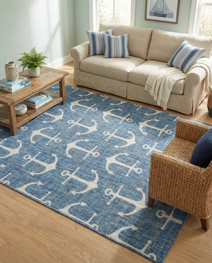 6' x 9' Easy-Clean Coastal Indoor / Outdoor Rug