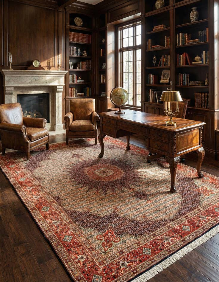 Detail image of  9' 8 x 13'  Hand Knotted Mood Persian Wool Rug