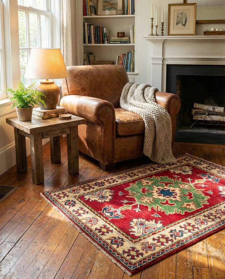 Detail image of 2' 7 x 4' 1 Hand Knotted Kazak Rug