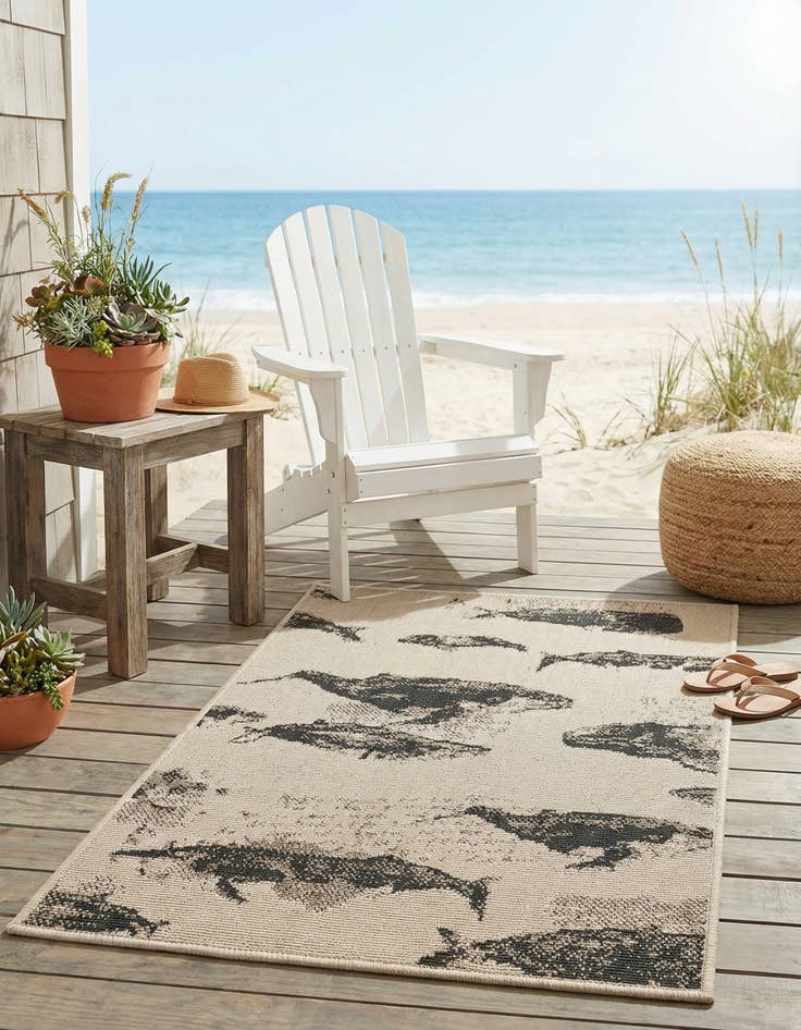 Detail image of 2' x 3'  Washable Coastal Indoor / Outdoor Rug