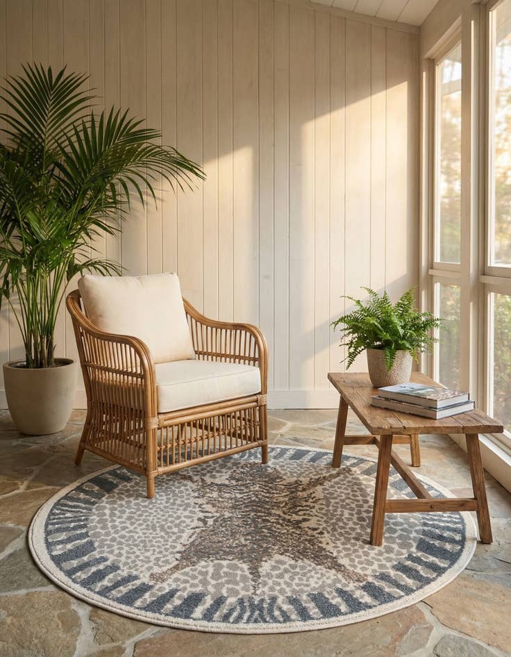 Detail image of 3' x 3' Safari Round Rug