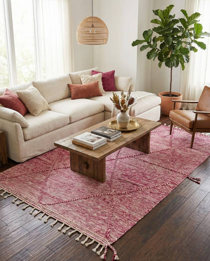 Detail image of 6' 2 x 10' 4 Hand Knotted Moroccan Wool Rug