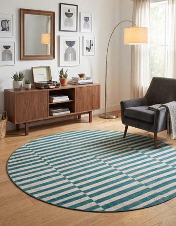 Turquoise SoHo Round Rug