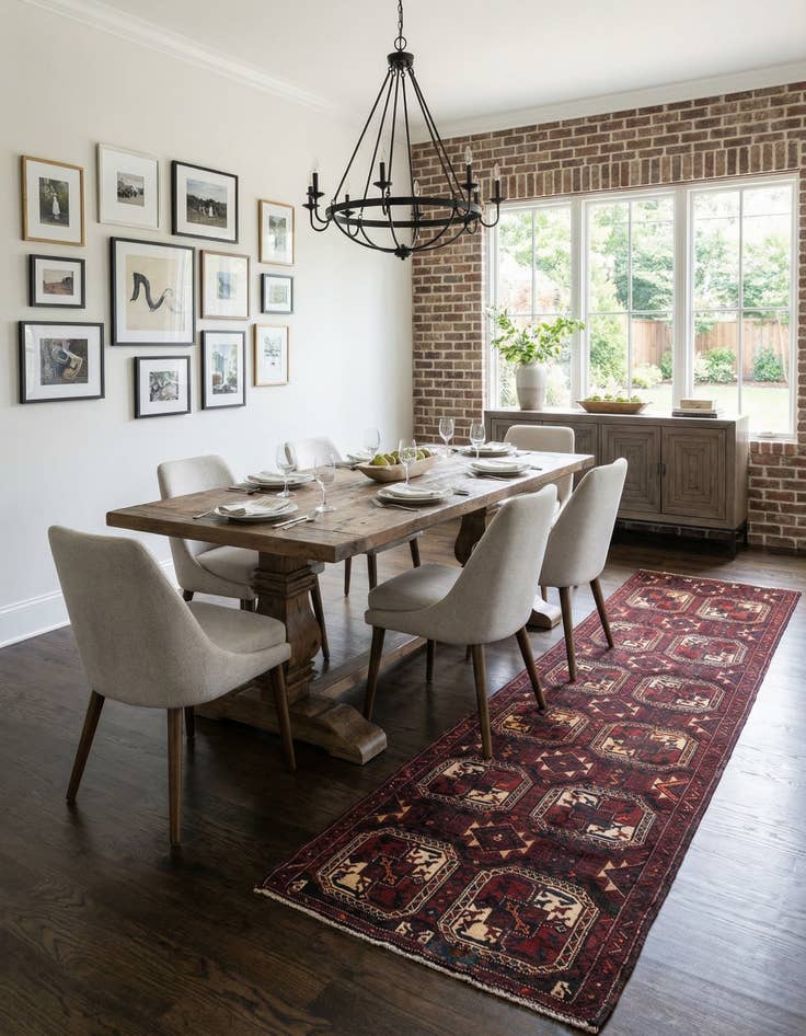 Detail image of  4' 5 x 12' 3  Hand Knotted Shiraz Persian Wool Runner Rug