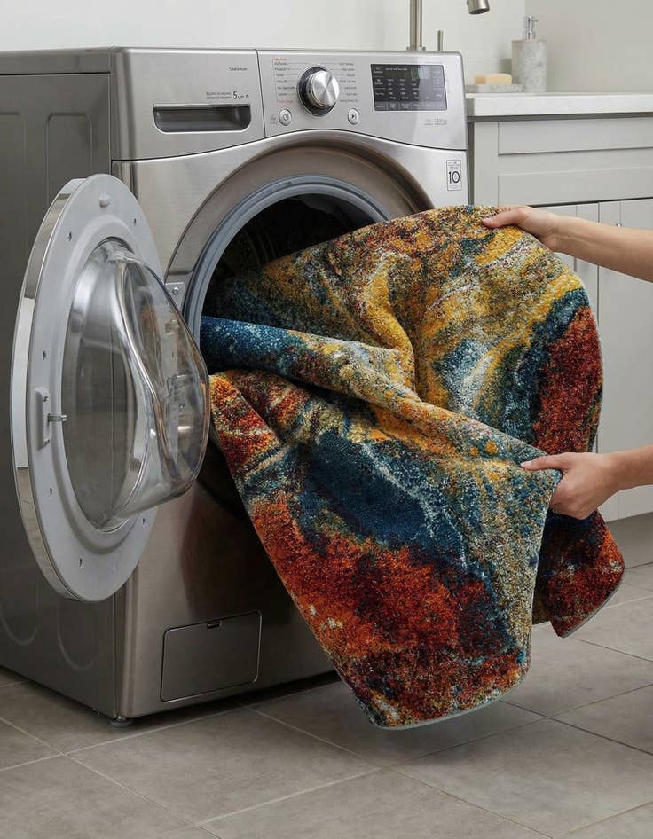 Detail image of  7' 10 x 7' 10  Washable Haerfest Round Rug