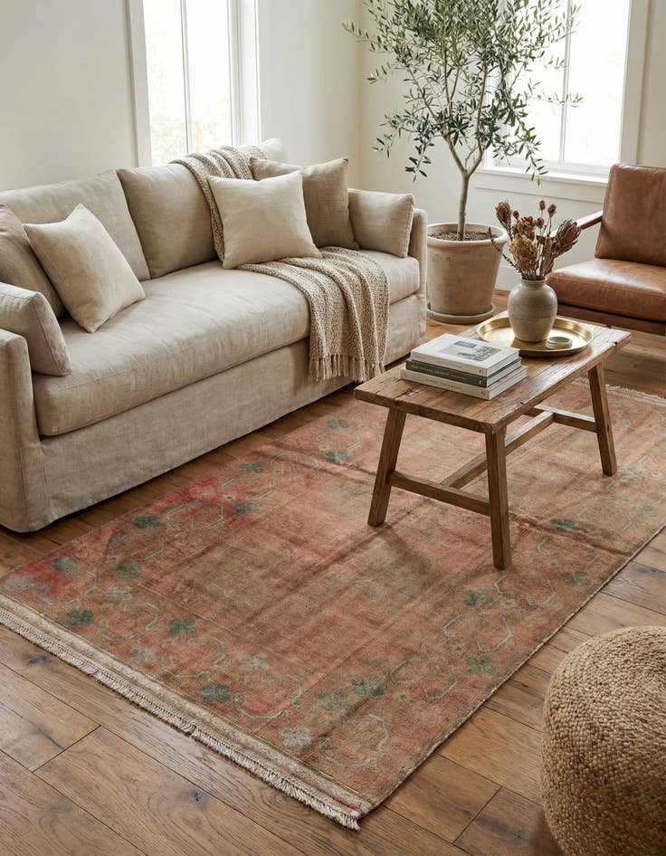 Detail image of 3' 7 x 6' 4  Hand Knotted Ultra Vintage Persian Wool Rug