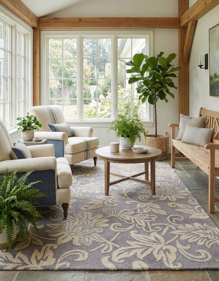 Detail image of 5' x 8' Agra Wool Rug