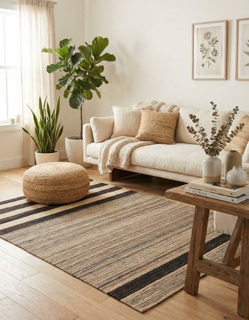 4' 1 x 5' 9 Hand Woven Kilim Modern Wool Rug