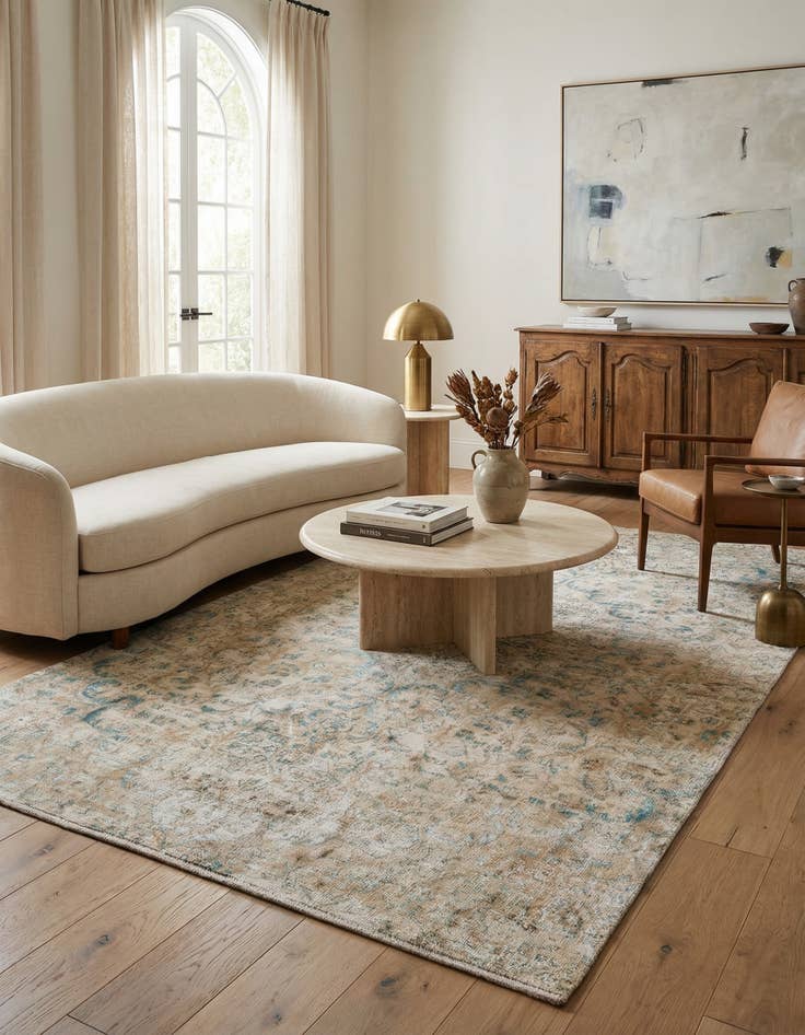 Detail image of 5' 7 x 9' 5  Hand Knotted Ultra Vintage Persian Wool Rug