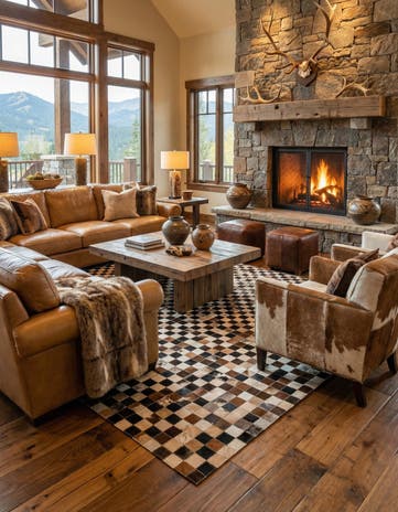 5' 1 x 8' Cowhide - Patchwork Rug