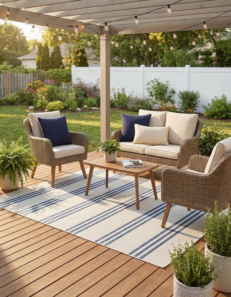 Detail image of 6' x 9' Easy-Clean Jill Zarin Anguilla Indoor / Outdoor Rug