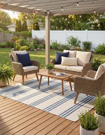 6' x 9' Easy-Clean Jill Zarin Anguilla Indoor / Outdoor Rug