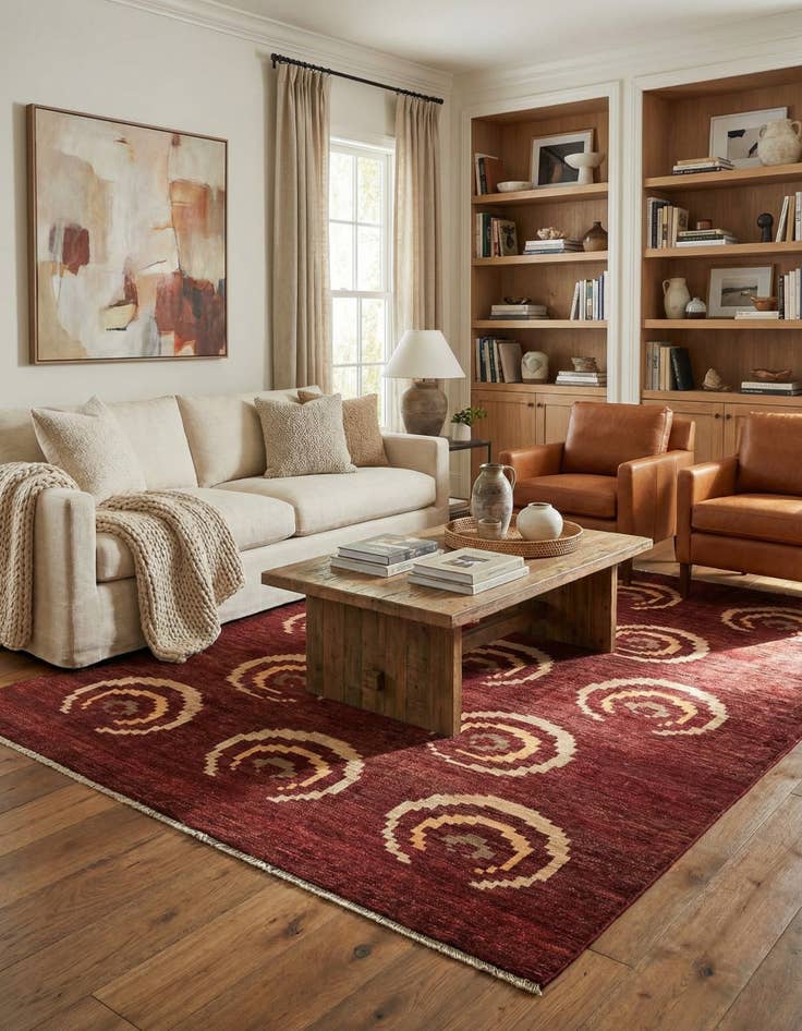 Detail image of 6' 5 x 8' 3  Hand Knotted Modern Ziegler Rug