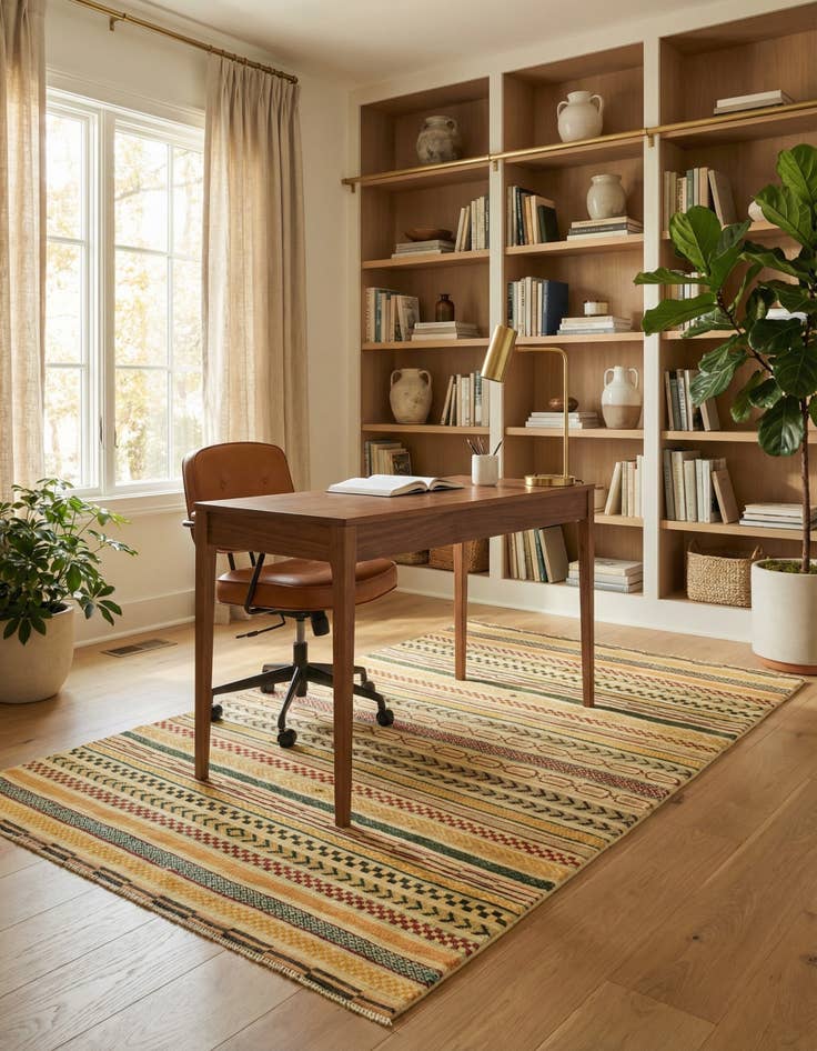 Detail image of 3' 11 x 6' 11 Hand Knotted Modern Ziegler Rug