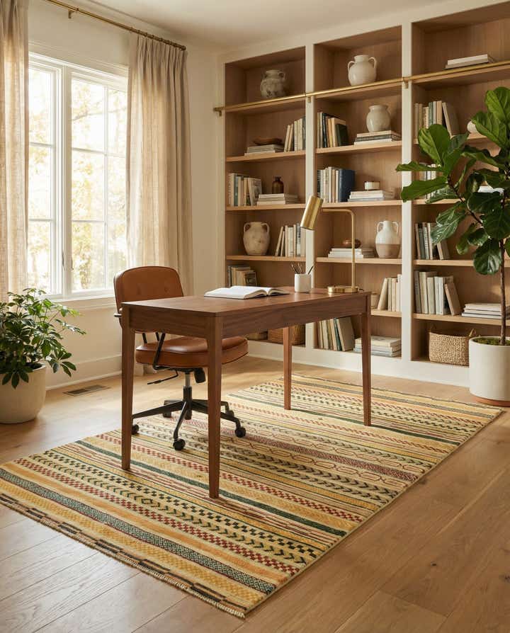 3' 11 x 6' 11 Hand Knotted Modern Ziegler Rug