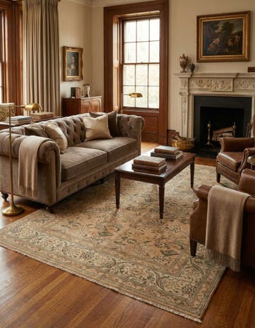6' 7 x 9' 6 Hand Knotted Tabriz Persian Wool Rug