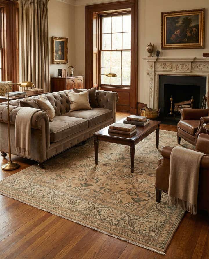 6' 7 x 9' 6 Hand Knotted Tabriz Persian Wool Rug