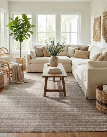 10' x 10' Easy-Clean Ribbon Indoor / Outdoor Square Rug