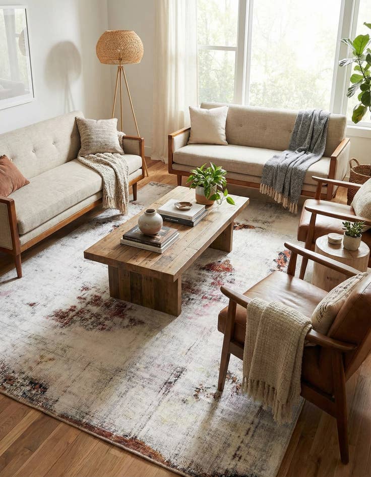 Detail image of 5' 7 x 8' 2  Hand Knotted Ultra Vintage Persian Wool Rug