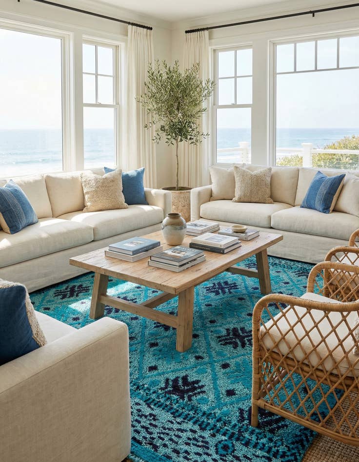 Detail image of 5' 6 x 8'  Hand Knotted Darya Wool Rug