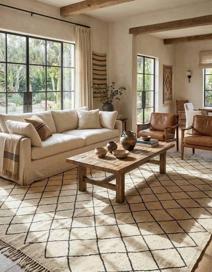 Detail image of  8' 10 x 12' 6  Hand Knotted Moroccan Wool Rug