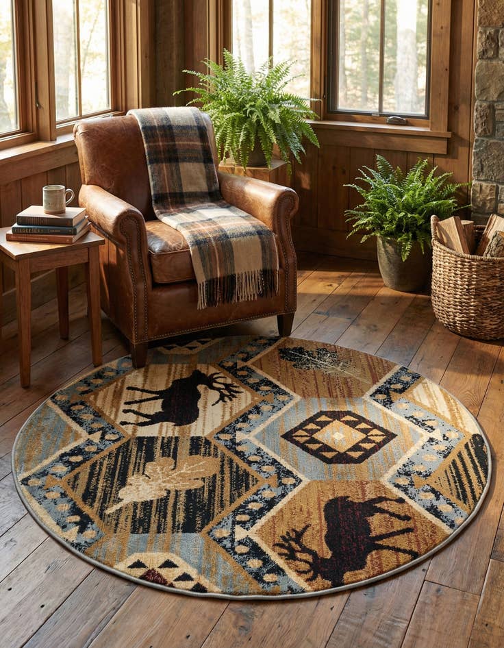 Detail image of 4' x 4' Pioneer Round Rug