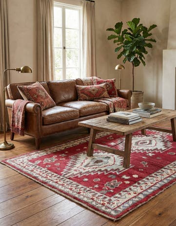 5' 2 x 7' 7 Hand Knotted Oushak Wool Rug