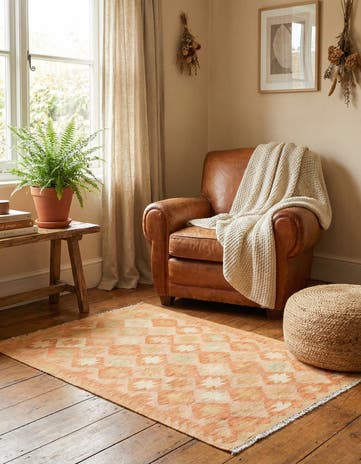 2' 6 x 4' Hand Woven Kilim Waziri Wool Rug