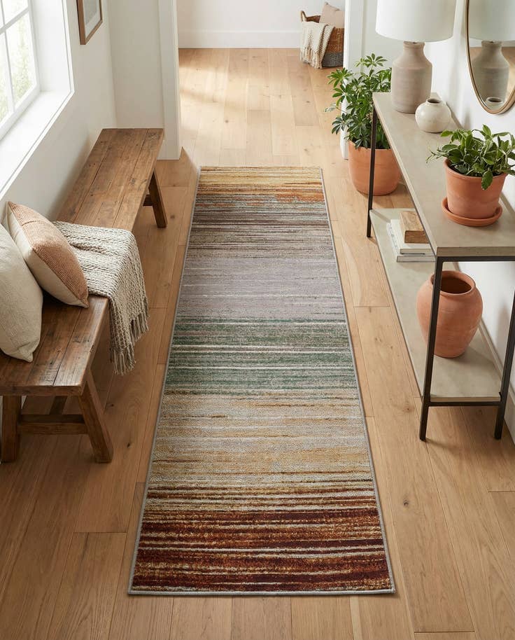 Detail image of 2' x 6' Easy-Clean Modern Indoor / Outdoor Runner Rug