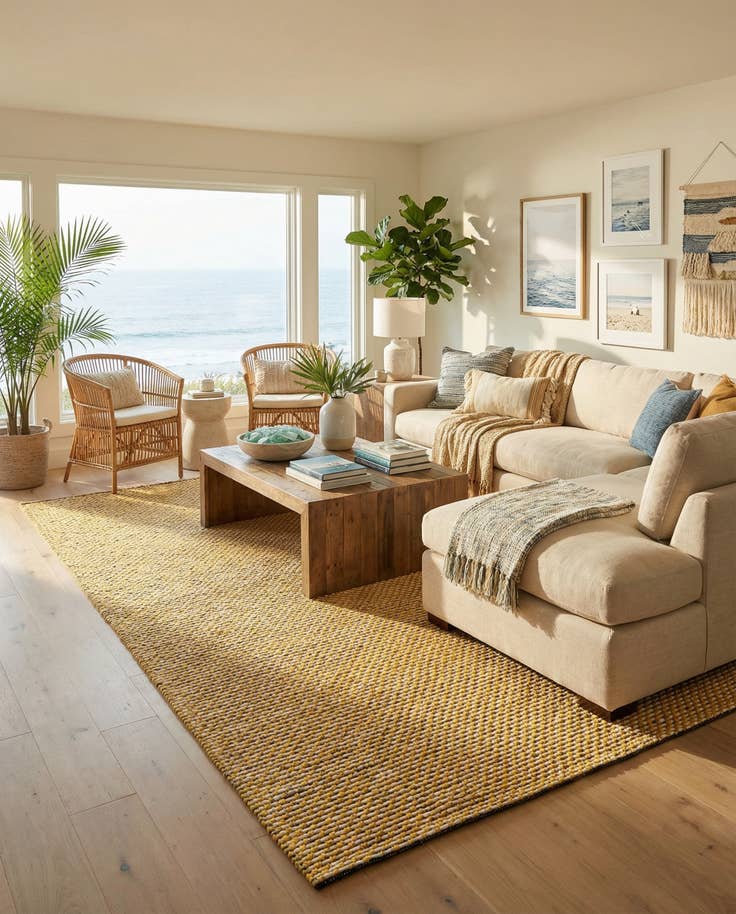 Detail image of 10' x 14' 1 Hand Woven Seaside Pearl Jute Rug