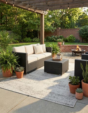 7' 10 x 10' Easy-Clean Modern Indoor / Outdoor Rug