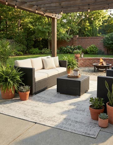7' 10 x 10' Easy-Clean Modern Indoor / Outdoor Rug
