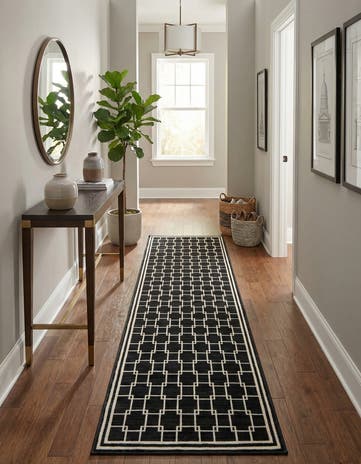 Jill Zarin Black Metropolitan Uptown Runner Rug
