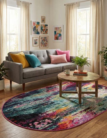 3' 3 x 5' 3 Washable Theia Oval Rug