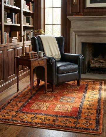 3' 8 x 5' 2 Hand Knotted Kashkuli Persian Wool Rug