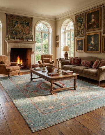 8' 6 x 9' 1 Hand Knotted Mamluk Rug