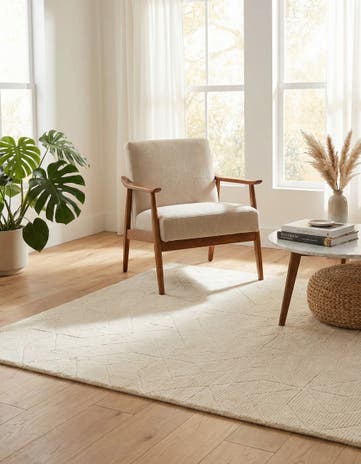 Pearl Ivory WoolCraft Geometric Rug