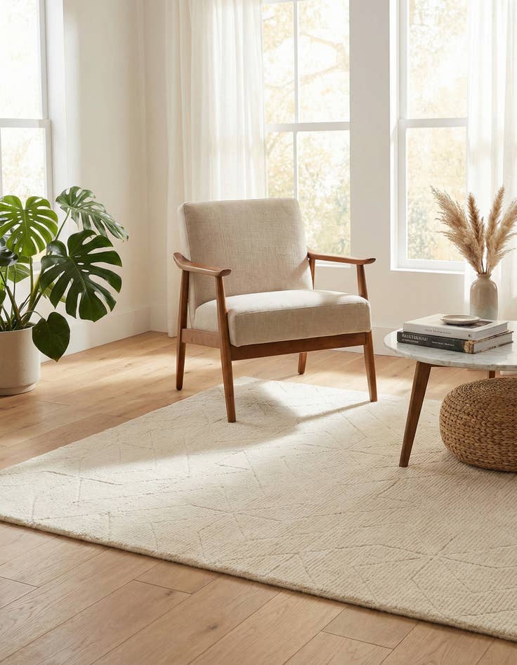 Detail image of  4' 1 x 6' 1 WoolCraft Geometric Rug