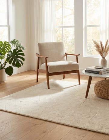 Pearl Ivory WoolCraft Geometric Rug