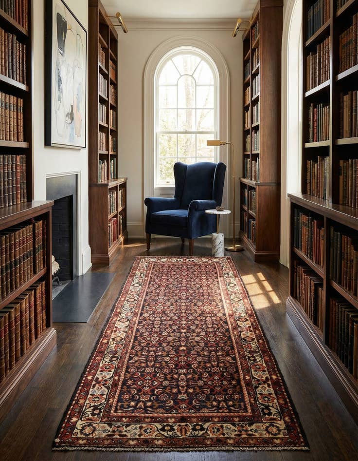 Detail image of  3' 8 x 10' 4 Hamedan Wool Runner Rug