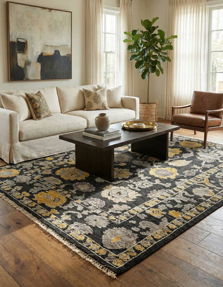 Detail image of 8' 1 x 10' 5  Hand Knotted Oushak Wool Rug